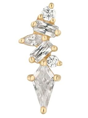 Buddha Jewelry: Mixt CZ 14k Threadless earring